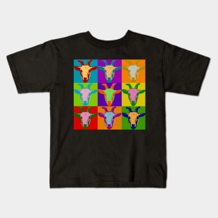 Billy Goat Pop Art Love Goats Kids T-Shirt